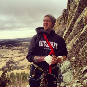 Gabriel S. on the side of a mountain.