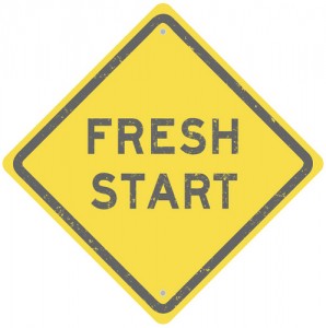 A street sign that reads, "Fresh Start".