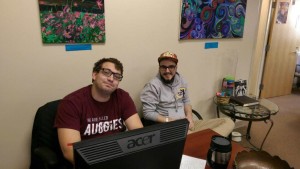 Blake H. and Ricky T. sitting at a desk in the StepUP office.