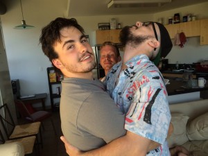 Glen G. and Ricky T. hugging eachother.