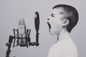 Child singing.