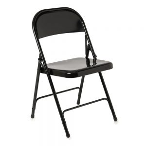 black metal folding chair photo