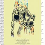 Drawing of heart over text